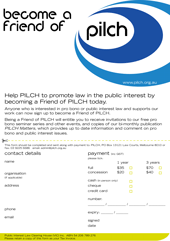 Friends of PILCH form