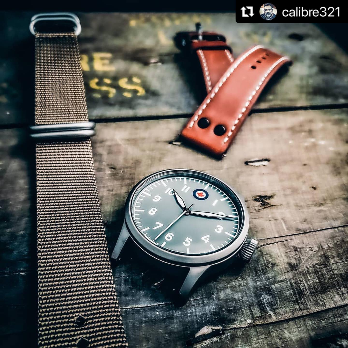 @calibre321 with more cracking #watchphotography for the weekend of remembering the Avro Arrow Project in Malton Ontario Friday, February 20th, 1959 is also known as Black Friday in the history of Canadian aviation. It was on this day that the employees of A.V. Roe Canada learned that the CF-105, a supersonic fighter jet, also known as the Avro Arrow, was to be scrap-heaped. Largely considered to be one of the most advanced interceptors of its time, the Avro Arrow became ...a victim of Cold War politics, resulting in the loss of 25 000 jobs. @whitbywatchco makes two timepieces which commemorate the CF-105 and its brief but important achievements. The ETA 2824-2 powered Whitby Avro Pilot--pictured above--is one of them. - #flieger #fliegerwatch #pilotwatch #aviatorwatch #titaniumwatch #mechanicalwatch #natostrap - - #watchwednesday #wis #wus #swissmovement #eta2824 #watchfam #watchgeek #watchnerd - - #avro #avroarrow #rcaf #northerntomestandard #canadianwatchcompany #automaticwatch #madeingermany #watchcollector #watchfanatic #limitededition #microbrandwatches #whitbywatchco #whitbyontario