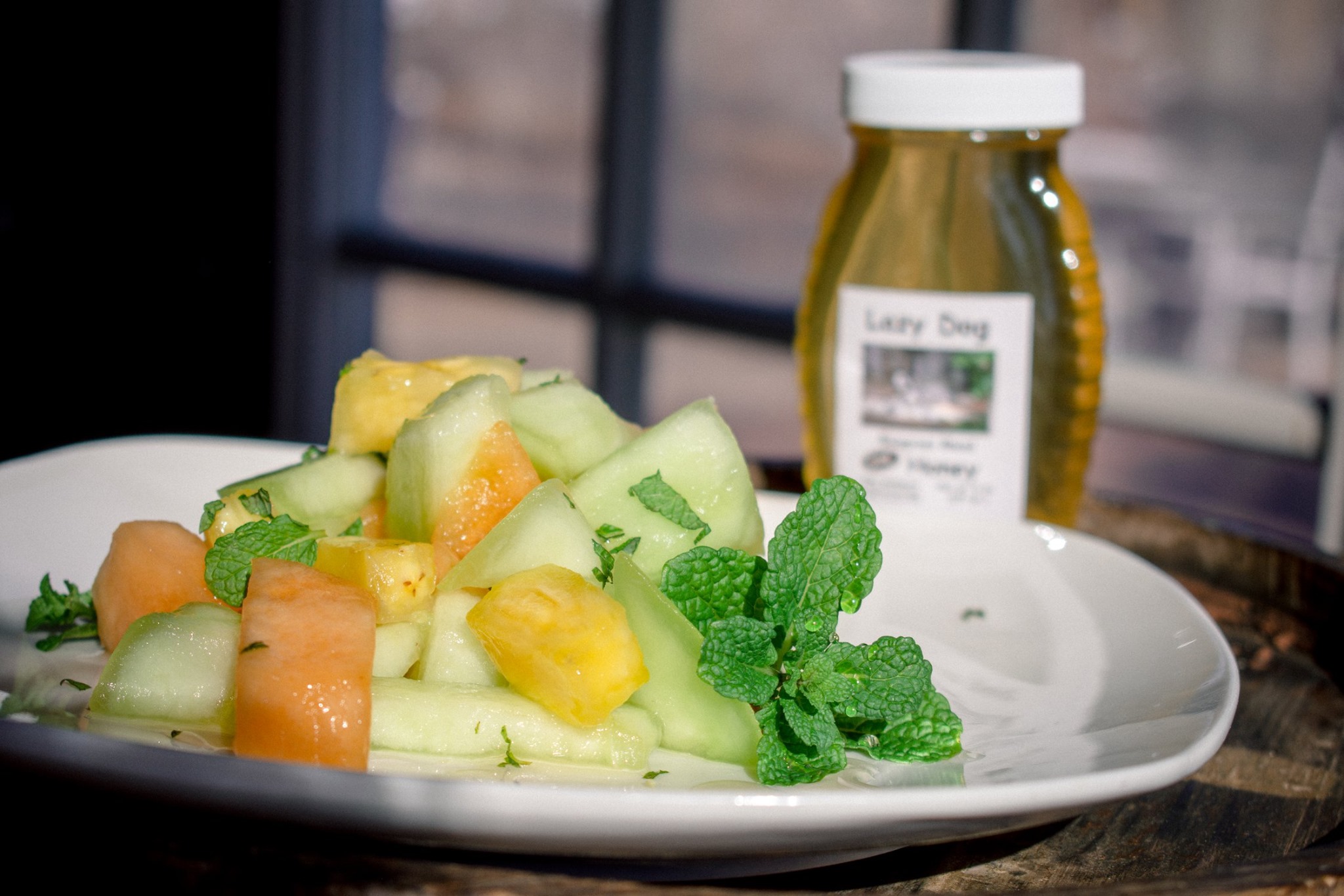 what's the only way to improve on fresh fruit? adding a little bit of mint-infused local honey.