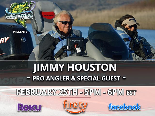 WITH THE INTRODUCTION OF OUR NEW LIVE SHOW, WE WILL BE PRESENTING PRO-ANGLER JIMMY HOUSTON!! BE SURE TO JOIN US LIVE, EITHER HERE ON FACEBOOK, OR THE PRIDE OUTDOOR NETWORK (ROKU & AMAZON TV) WHEN: FEBRUARY 25TH TIME: 5PM - 6PM (EASTERN STANDARD) WHERE: FACEBOOK - THE PRIDE OUTDOOR NETWORK ... (ROKU & AMAZON TV) WE HOPE YOU TUNE IN!! WE DID MENTION WE WERE EXCITED RIGHT~!!! =)